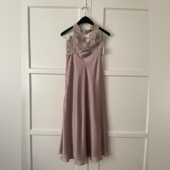 Free People Intimately Petal Party Midi Slip in Mushroom • NWT - Picture 7 of 11